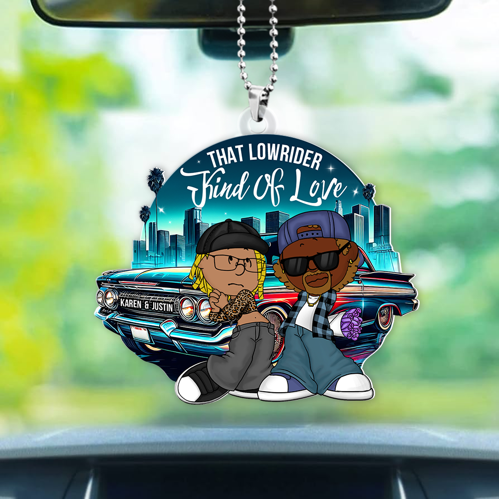 Personalized Lowrider Car Ornament for Couples - Unique Gift Ornament PopCulturePrints