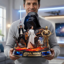 Load image into Gallery viewer, Celebrate Your Cosmic Love: 50th Anniversary Acrylic Plaque - Personalized Gift for Star Wars Fans Shaped Plaques PopCulturePrints
