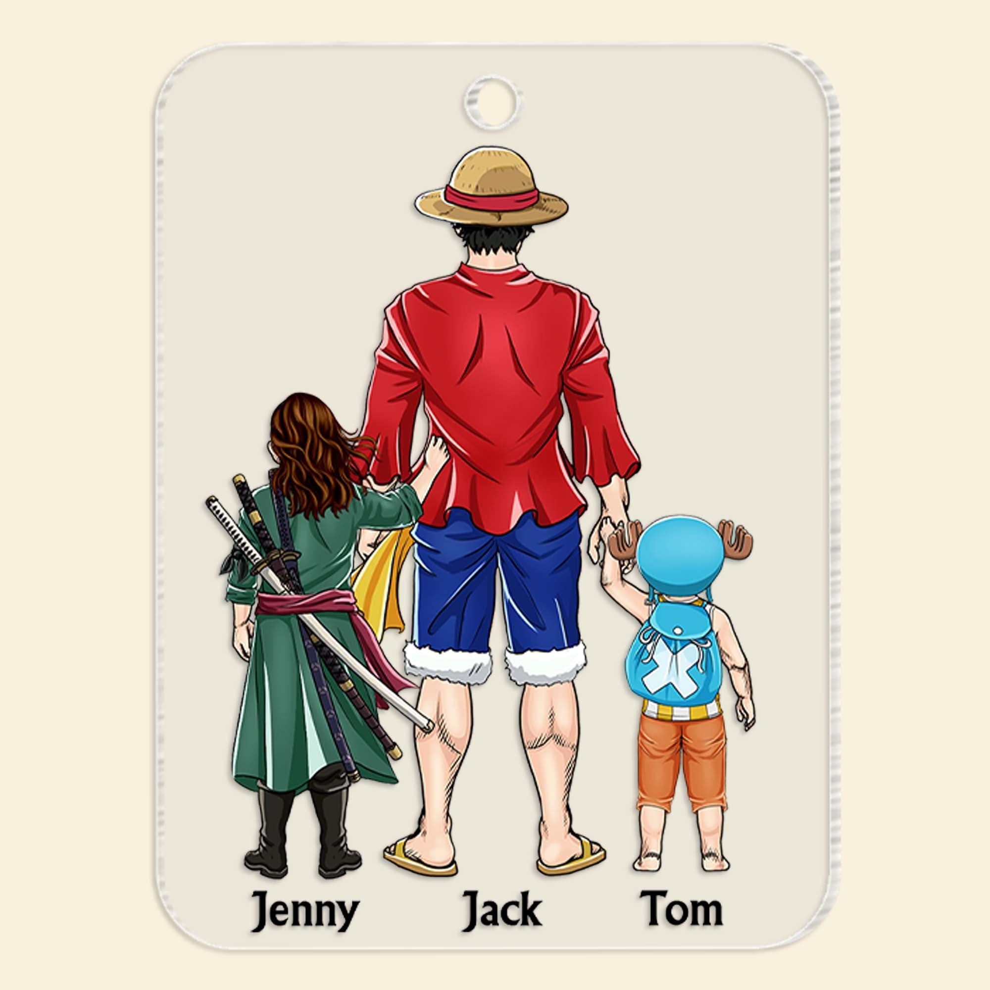 Personalized One Piece Dad Keychain - Father's Day Gift Keychains PopCulturePrints