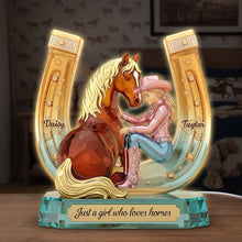 Load image into Gallery viewer, Just a Girl Who Loves Horses - Personalized Horse Girl Acrylic Light Box Light Box PopCulturePrints

