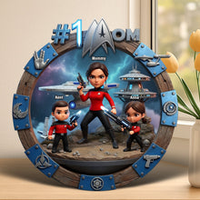 Load image into Gallery viewer, “#1 Mom” - Personalized Best Captain Mom Acrylic Plaque - Unique Gift for Mom, Grandma, and More Shaped Plaques PopCulturePrints
