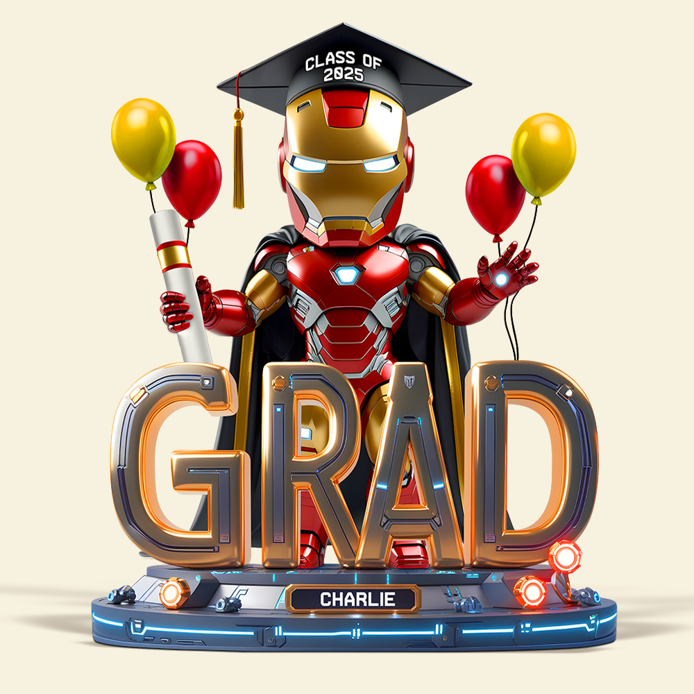 Graduation Iron Plaque - Personalized Gift For Graduates Shaped Plaques PopCulturePrints