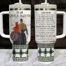 Load image into Gallery viewer, Personalized Tumblers for Couples - Valhalla Love Tumbler Cup PopCulturePrints
