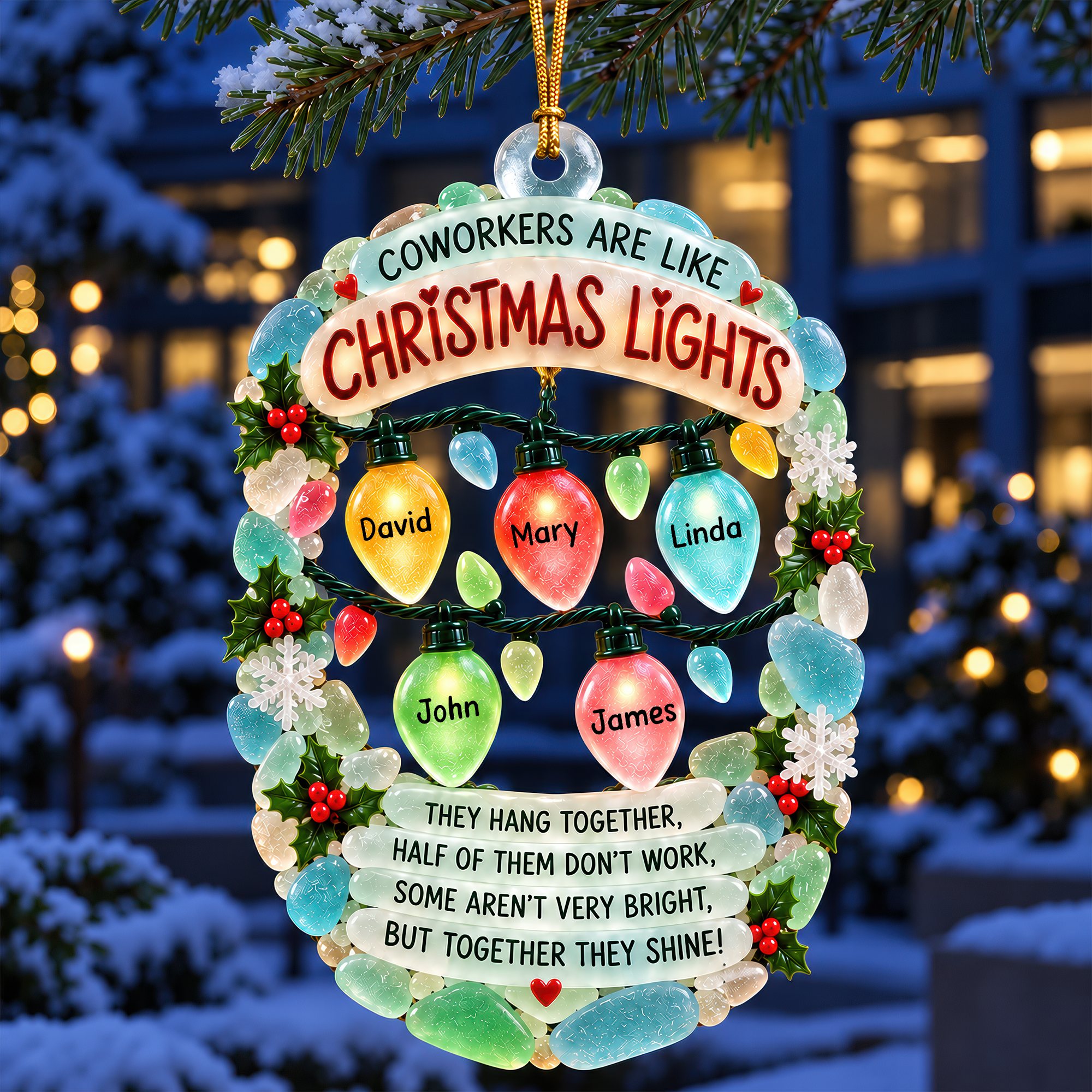Coworker Christmas Light Ornament - Personalized Gifts For Coworker 04naqn091026 Ornament PopCulturePrints