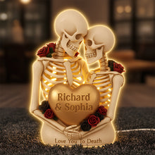 Load image into Gallery viewer, “Love You To Death” - Skeleton Couple Light Box - Personalized Gift for Couples Light Box PopCulturePrints
