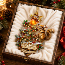 Load image into Gallery viewer, "Nostalgic Christmas Cheer: Personalized Funny Saber-Tooth Squirrel Ornament" - Custom Gift for Family and Friends
