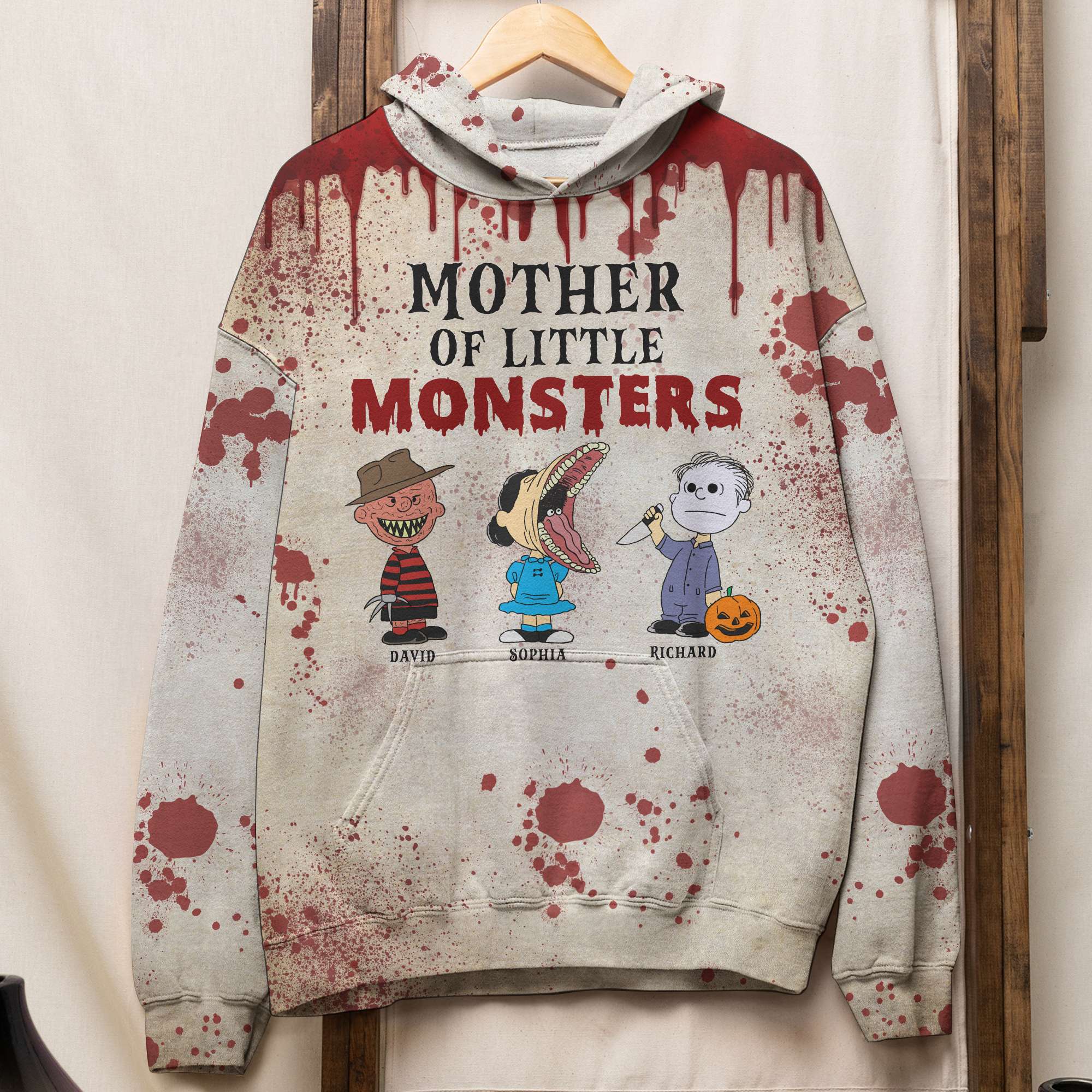 Personalized Halloween Horror Sweatshirt - Mother of Little Monsters