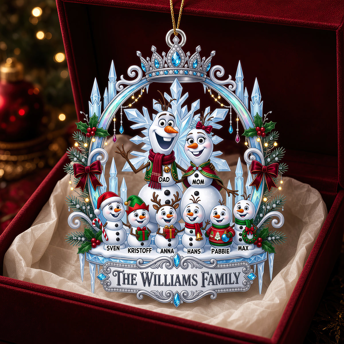 Celebrate Family Love with Our Adorable Snowman Christmas Ornament – Personalized Gifts for Everyone!