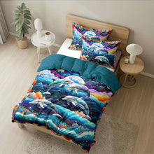 Load image into Gallery viewer, Dolphin Lover Quilt Bed Set - Perfect Gift for Ocean Enthusiasts Blanket PopCulturePrints
