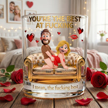 Load image into Gallery viewer, You’re The Best At F*cking - Personalized Naughty Couple Drinking Glass Glass PopCulturePrints
