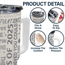 Load image into Gallery viewer, &quot;The Adventure Begins&quot; - Personalized 40oz Tumbler with Straw - Perfect Gift for Graduates, Moms, and Grandmas Tumbler PopCulturePrints
