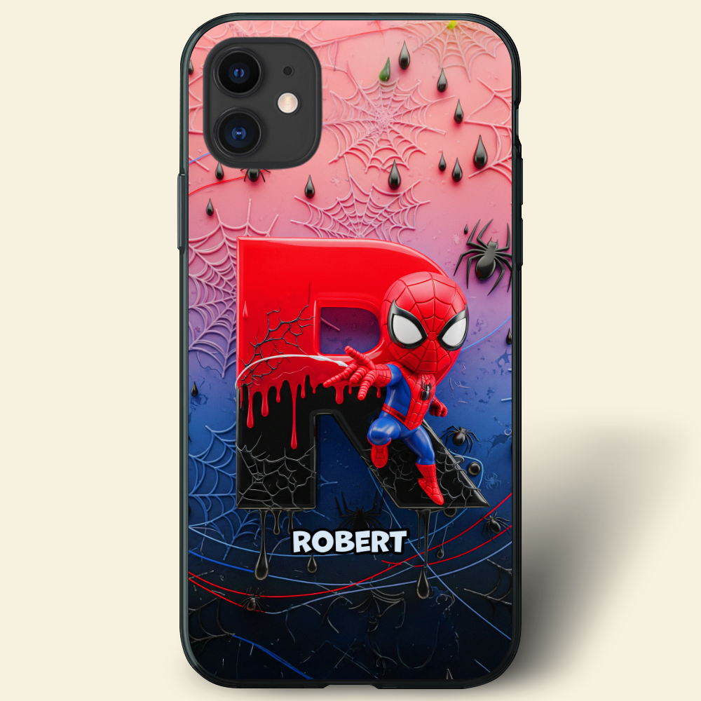 “Swing into Action with Style!” - Wall-Crawler Alphabet Phone Case - Personalized Gifts for Marvel Fans Phone Case PopCulturePrints
