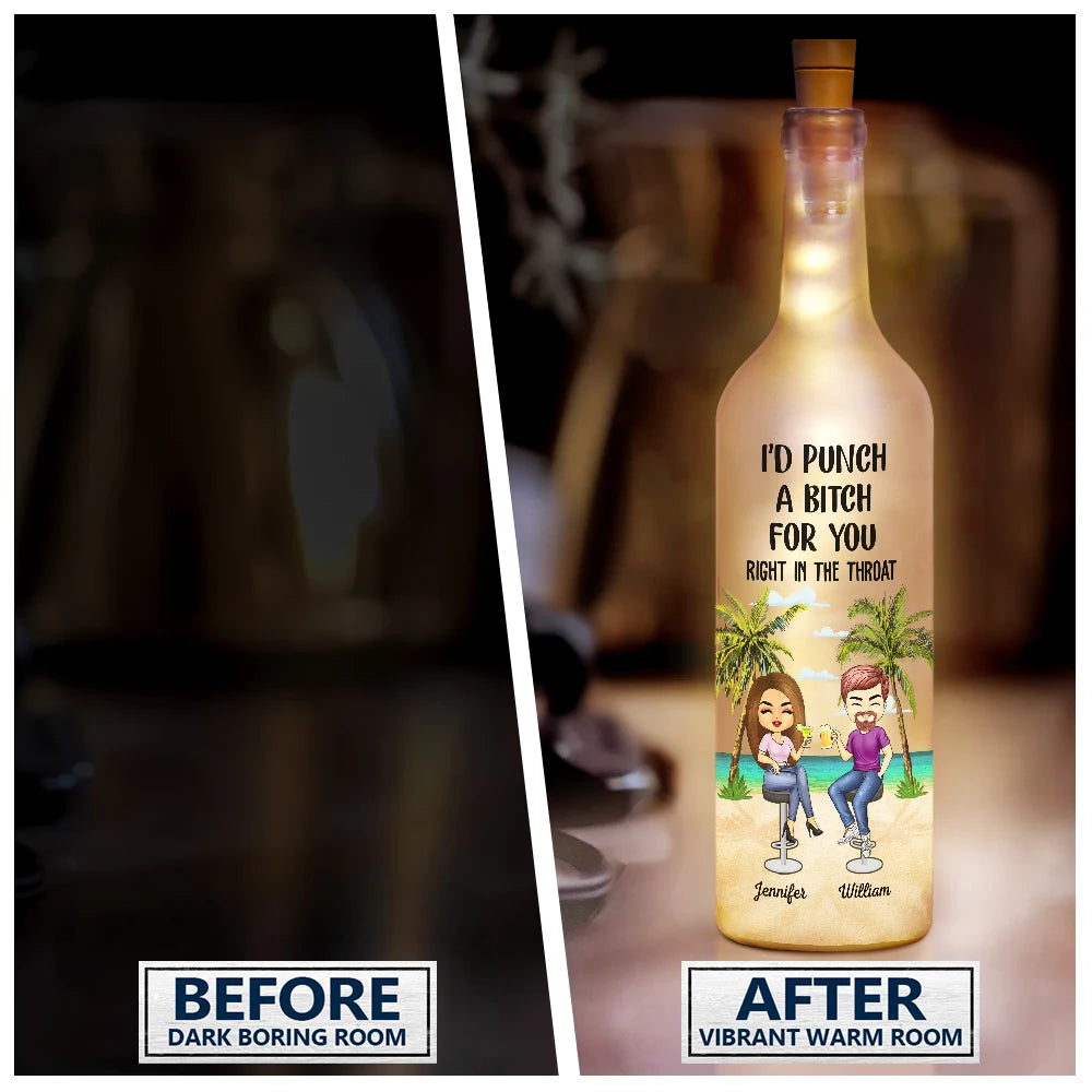 I Smile Because You're My Sister - Personalized Beach Bestie Bottle Light Bottle Light PopCulturePrints