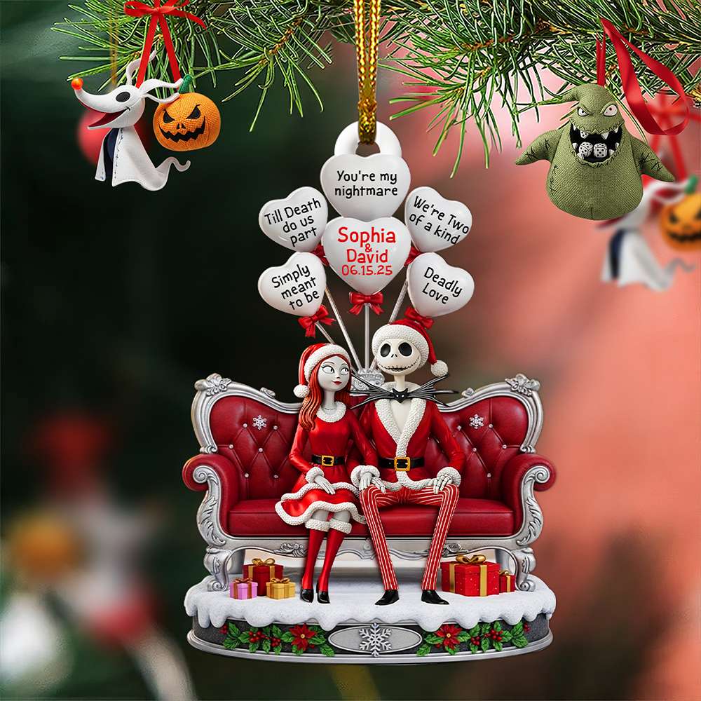 Hauntingly Sweet Couple Christmas Ornament - Personalized Gift for Couples and Anniversaries Ornament PopCulturePrints