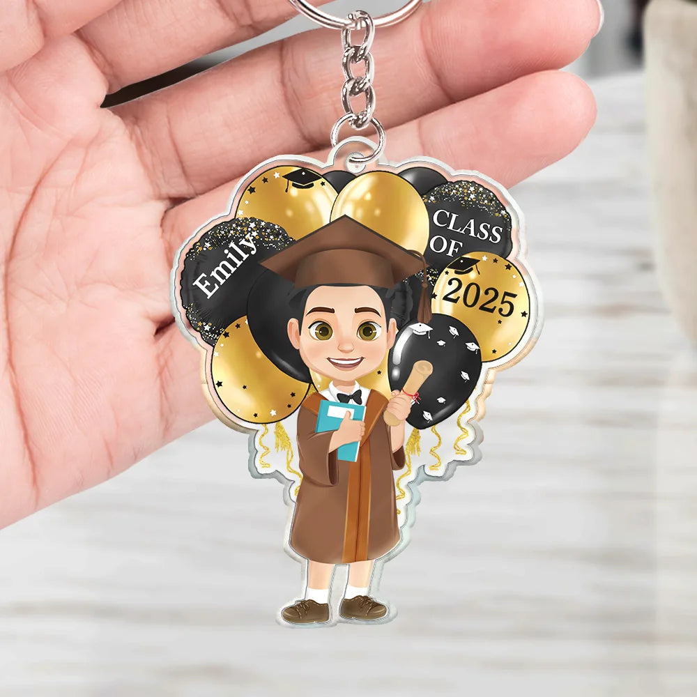 Celebrate Graduation with Joy - Personalized Acrylic Keychain for Graduates Acrylic Keychain PopCulturePrints