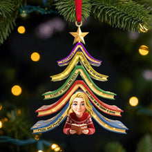 Load image into Gallery viewer, “Every Book is a New Adventure.” - Personalized Reading Girl Christmas Ornament - Gift for Book Lovers Ornament PopCulturePrints
