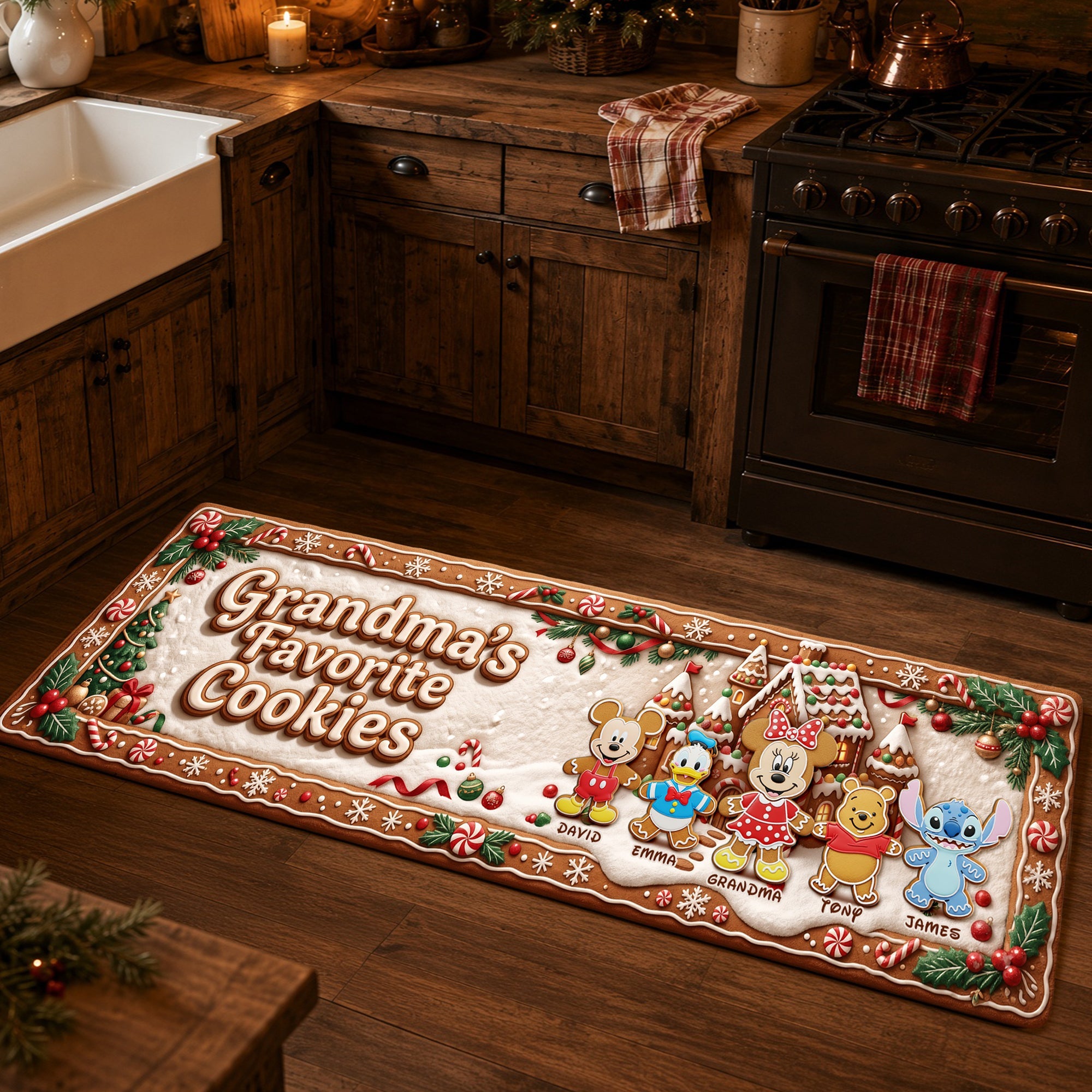 Make Memories with Grandma's Favorite Cookies Runner Rug - Personalized Holiday Gift