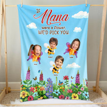 Load image into Gallery viewer, Personalized Nana Photo Blanket - Custom Gifts for Grandma Blanket PopCulturePrints
