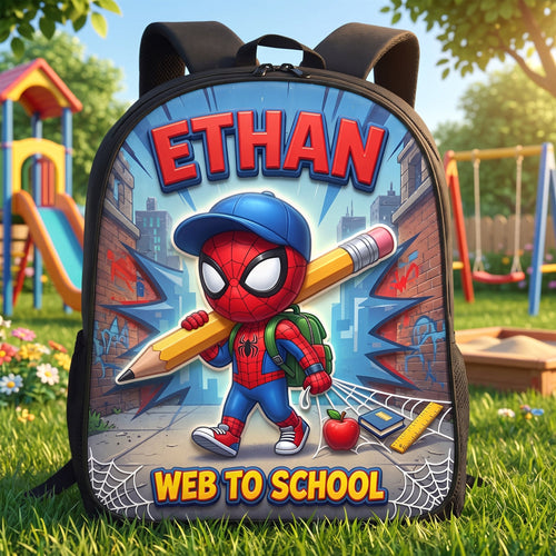 Web To School - Personalized School Bag for Kids | Back to School Gift Backpack PopCulturePrints