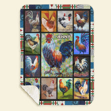 Load image into Gallery viewer, Personalized Chicken Lover Blanket - Custom Rooster Art Blanket PopCulturePrints
