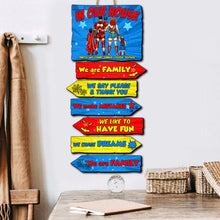 Load image into Gallery viewer, Personalized Superhero Family Wooden Signs - Custom Wall Decor Wood Sign PopCulturePrints
