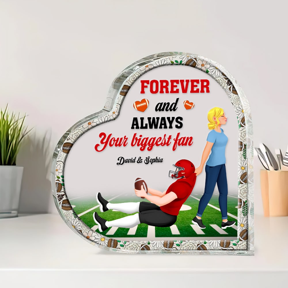 Personalized Heart Plaque for Football Lovers – Forever & Always Shaped Plaques PopCulturePrints