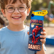 Load image into Gallery viewer, “Every Day is an Adventure with Spider-Man!” - Customizable 12oz Colorful Tumbler, Perfect Gift for Kids
