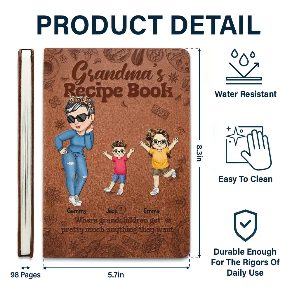 A Loving Legacy: Personalized Family Recipe Mom Book - Custom Journal for Mom and Grandma Leather Journal PopCulturePrints