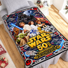 Load image into Gallery viewer, “May the Force Be With You” – Cosmic Warrior Blanket - Personalized Gift for Star Wars Fans

