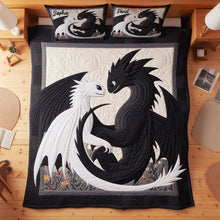 Load image into Gallery viewer, Dragon Themed Personalized Quilt Bedding Set for Couples Blanket PopCulturePrints
