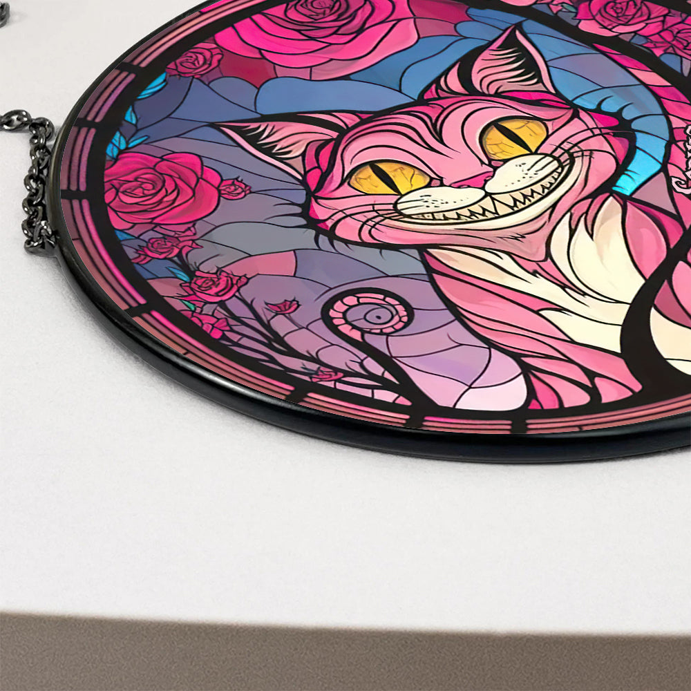 Personalized Halloween Stained Glass Cat Lover Gift - Horror Cat