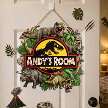 Load image into Gallery viewer, ''Unleash Your Imagination'' - Unique Personalized Acrylic Sign - Custom Home Decor Gift for Kids, Dinosaur Lovers, and Adventure Seekers
