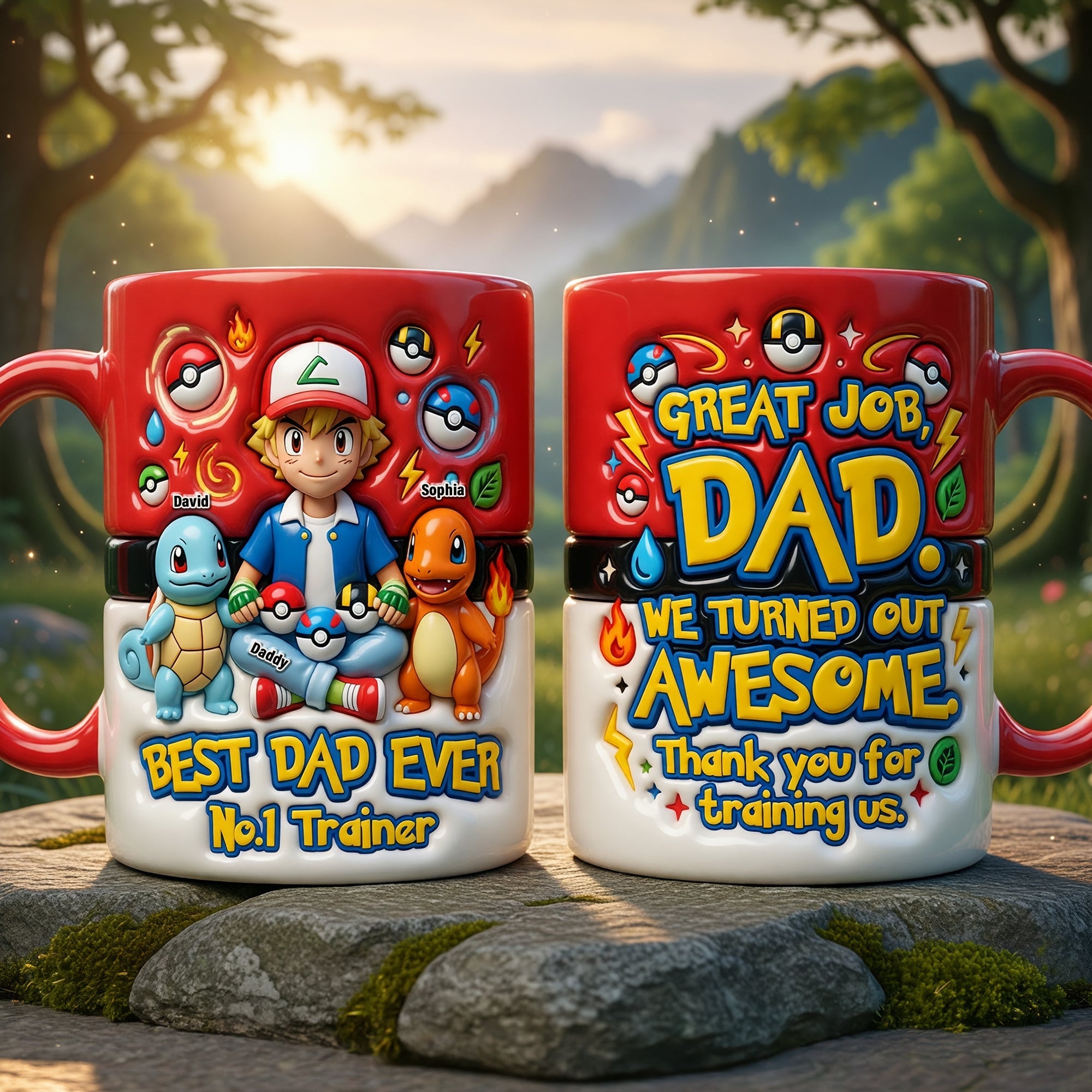 Best Dad Ever - No.1 Trainer Ceramic Mug, Personalized Gift for Dad Coffee Mug PopCulturePrints