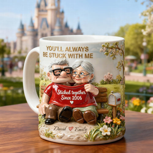 You'll Always Be Stuck With Me - Bonded Couple Coffee Mug | Personalized Gifts For Couples Coffee Mug PopCulturePrints