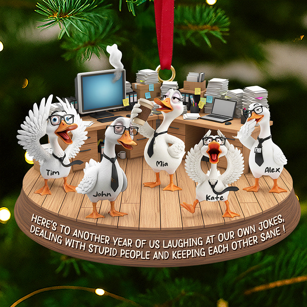 Silly Goose Coworker Christmas Ornament - Personalized Gift for Fun-Loving Colleagues Ornament PopCulturePrints