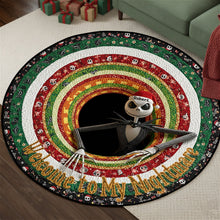 Load image into Gallery viewer, “Embrace the Spooky Spirit!” - Personalized Quilted Round Mat for Horror Fans - Unique Christmas Gift for Your Favorite Nightmare Enthusiasts Doormat PopCulturePrints
