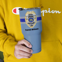 Load image into Gallery viewer, Personalized Police Badge Tumbler with Custom State Seal - Perfect Gift for Officers Tumbler Cup PopCulturePrints
