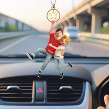 Load image into Gallery viewer, Love in Every Drive: Personalized Fun Hanging Couple Car Ornament Ornament PopCulturePrints

