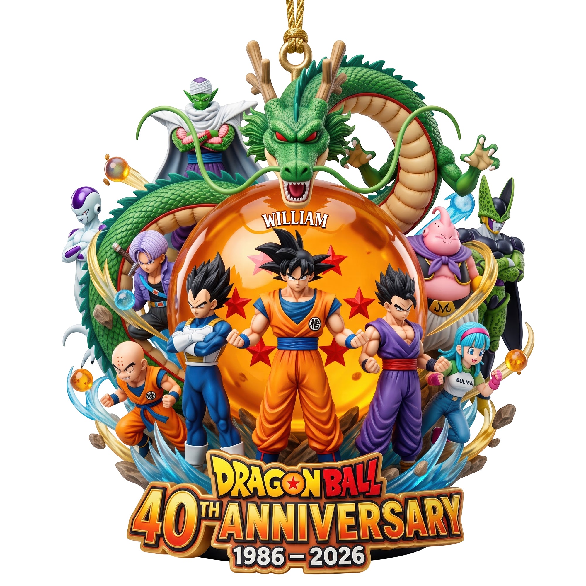 Celebrating 40 Years of Adventure - Personalized Dragon Ball Acrylic Ornament - Perfect Gift for Fans Ornament PopCulturePrints
