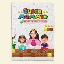 Load image into Gallery viewer, “You Are The Tops - Super Mom Blanket” - Personalized Gift for Mom and Grandma Blanket PopCulturePrints
