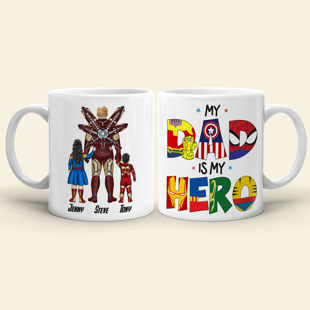 Superhero Dad Personalized Mug - Father's Day Gift Coffee Mug PopCulturePrints