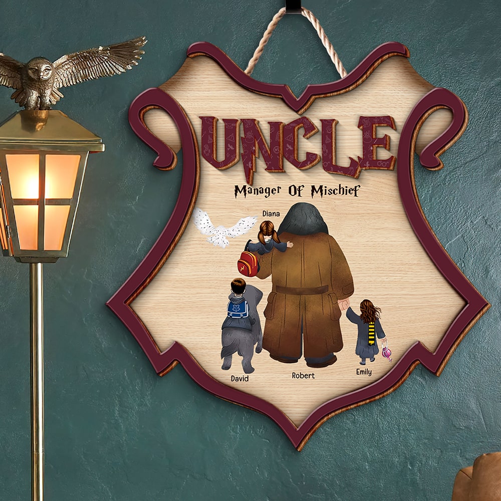 Personalized Uncle Manager of Mischief Sign - Harry Potter Themed Gift