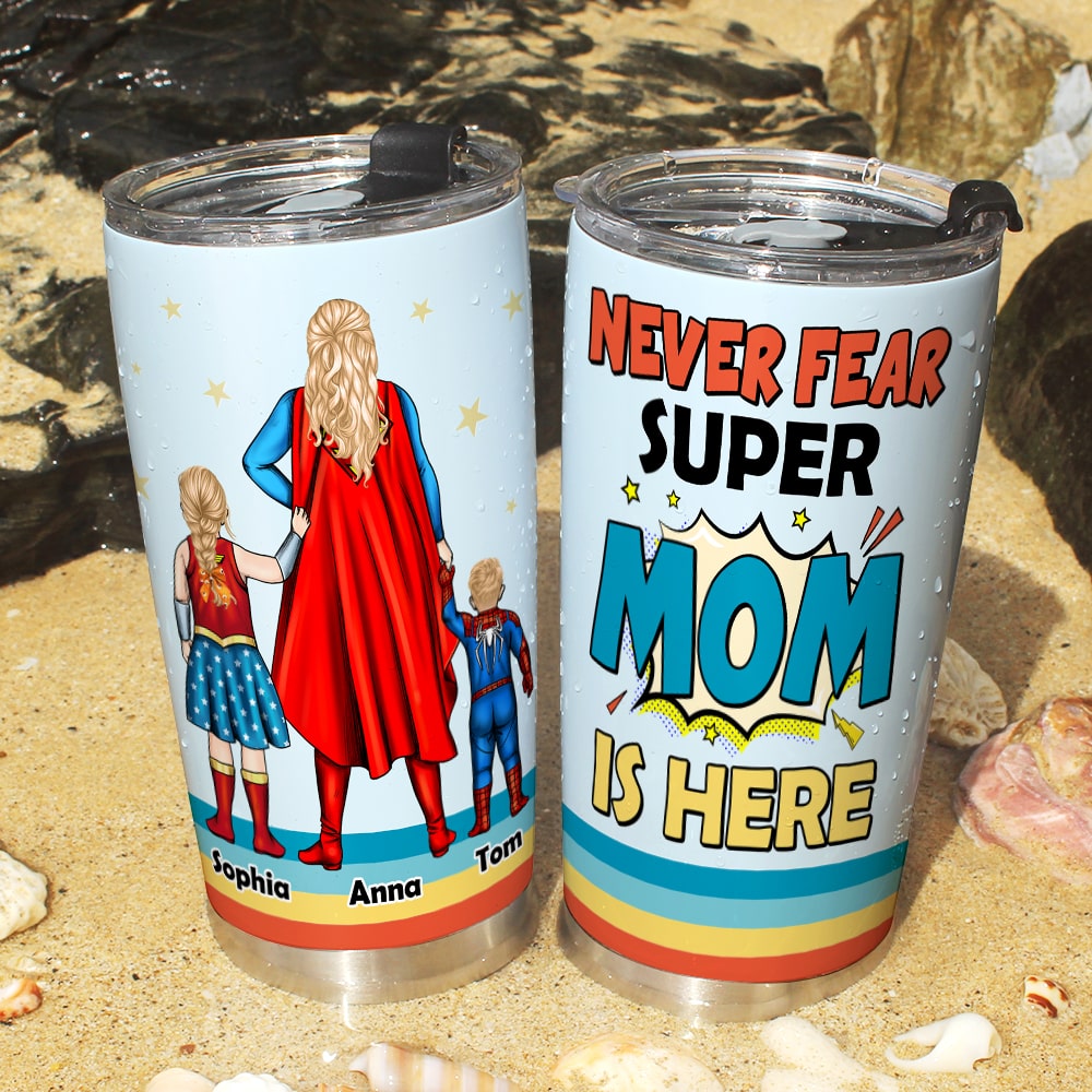 Super Mom Personalized Tumbler - Customizable for Mother's Day Tumbler Cup PopCulturePrints
