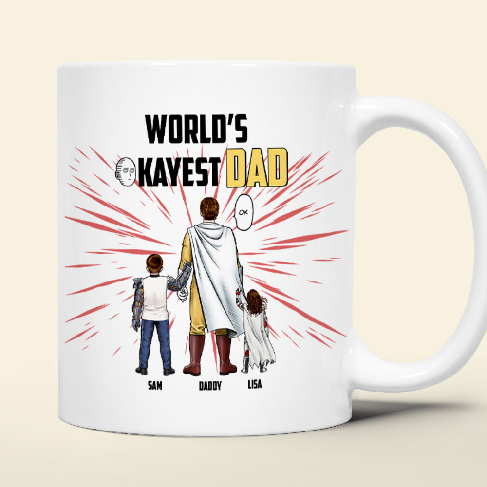 Personalized World's Greatest Dad Mug - Custom Names for Dad Coffee Mug PopCulturePrints