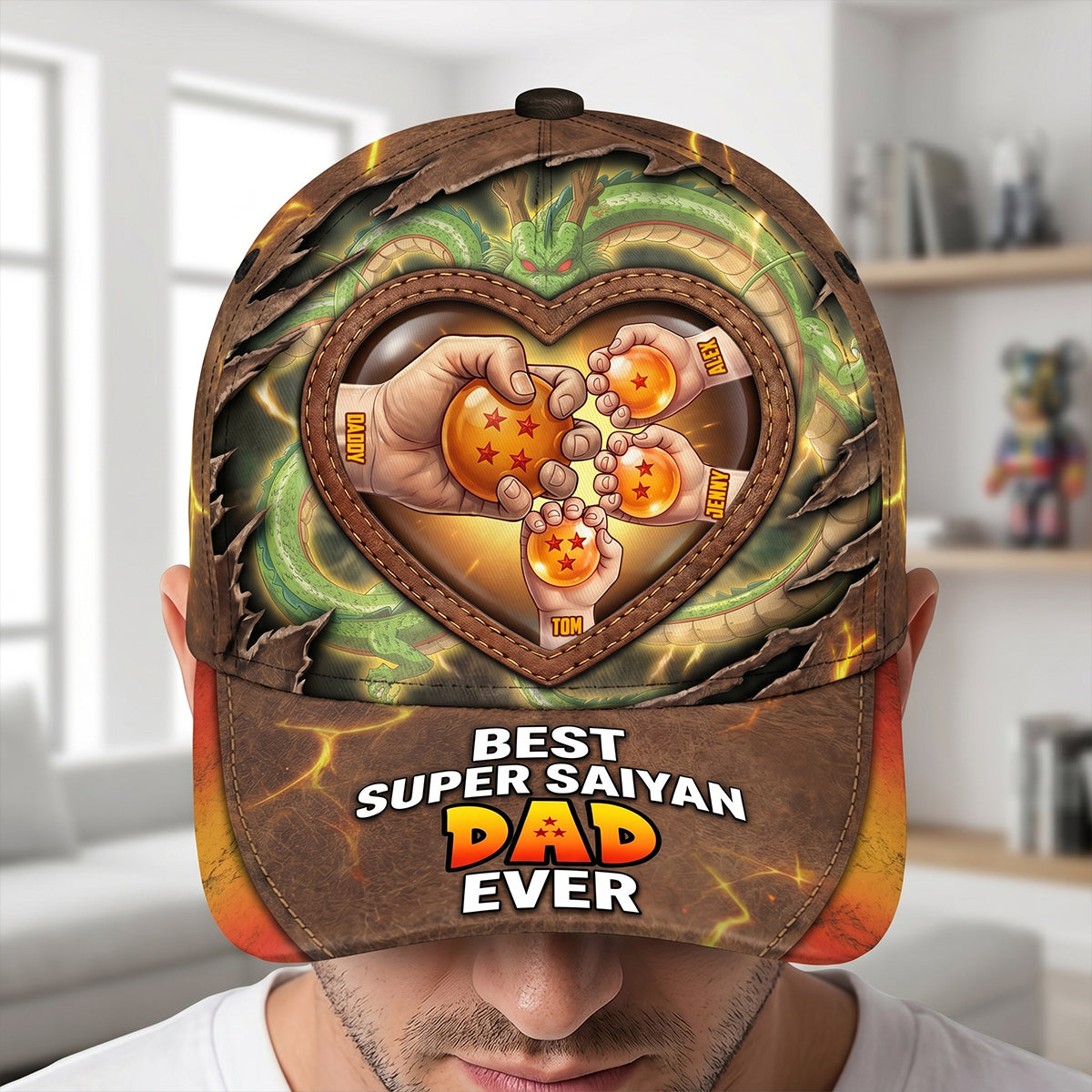 "Best Super Saiyan Dad Ever" - Personalized Adventure Dad Classic Cap - Gift for Dad, Grandpa, and More Caps PopCulturePrints