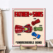 Load image into Gallery viewer, Personalized Father &amp; Sons Superhero Inspired Wood Sign Wood Sign PopCulturePrints
