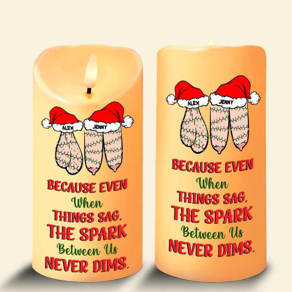 Personalized Couple Christmas LED Candle - Customizable Holiday Gift for Valentine's Day Gifts Led Candle PopCulturePrints