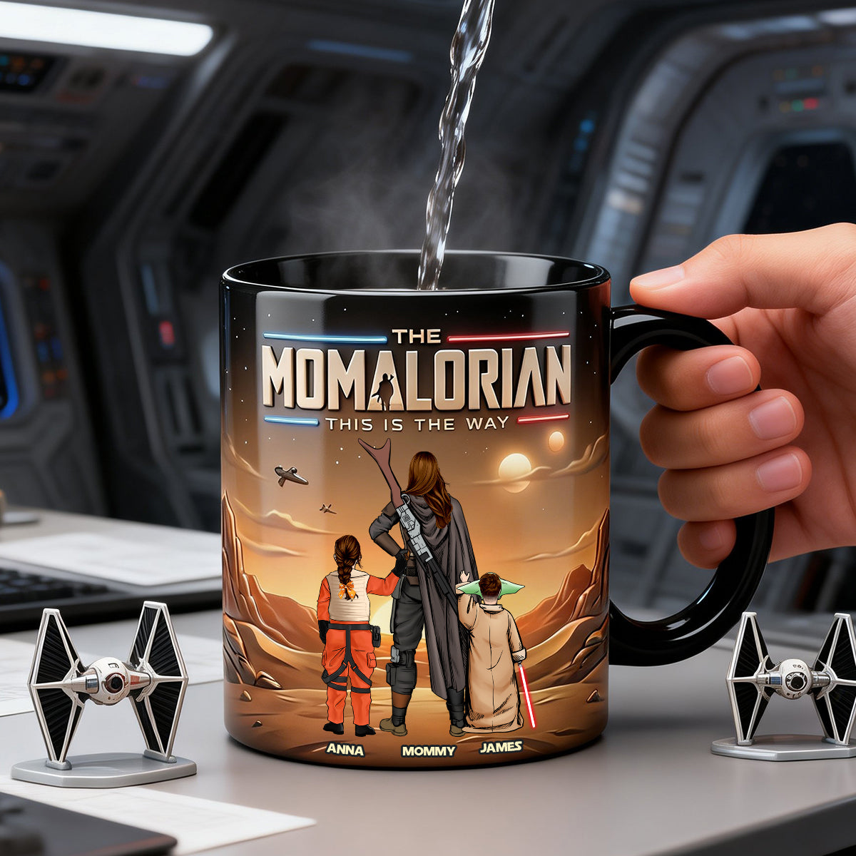 "This Is The Way" - Warrior Mom and Kids Magic Coffee Mug - Personalized Gift for Moms, Grandmas, and More Coffee Mug PopCulturePrints