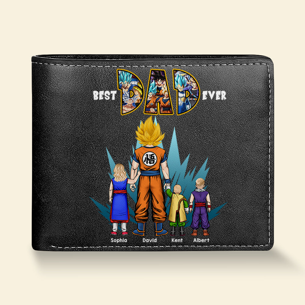 Personalized Super Dad PU Leather Wallet - Perfect Gift for Anime Fans Leather Wallet PopCulturePrints