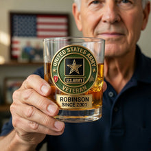 Load image into Gallery viewer, Honor Your Service - Custom Military Insignia Drinking Glass - Personalized Gifts for Veterans Glass PopCulturePrints
